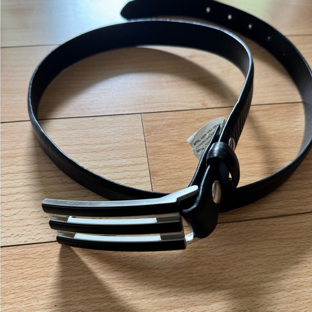 ADIDAS GOLF Black Leather Belt